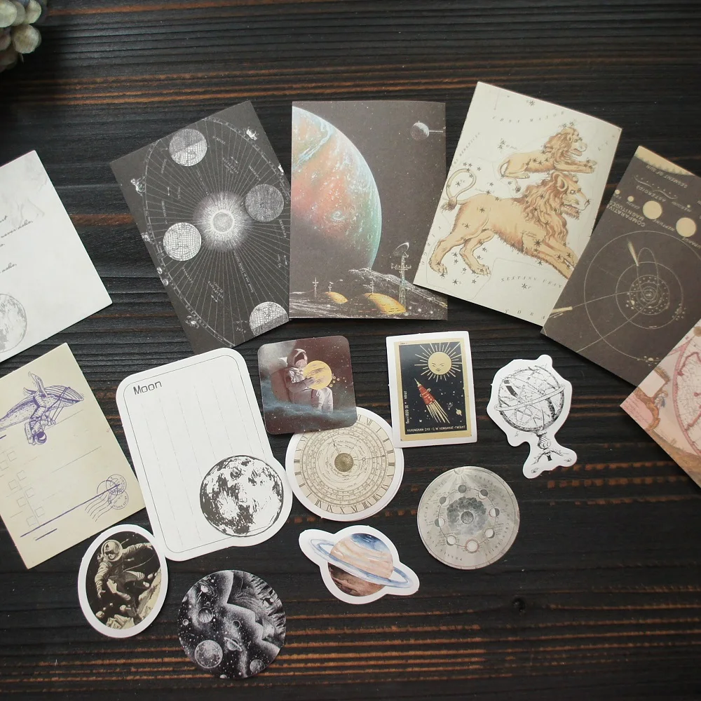 

148pcs Lunar Astrology Insect Plant Planet Design Stickers Paper Set Scrapbooking DIY Gift Packing Label Decoration Tag