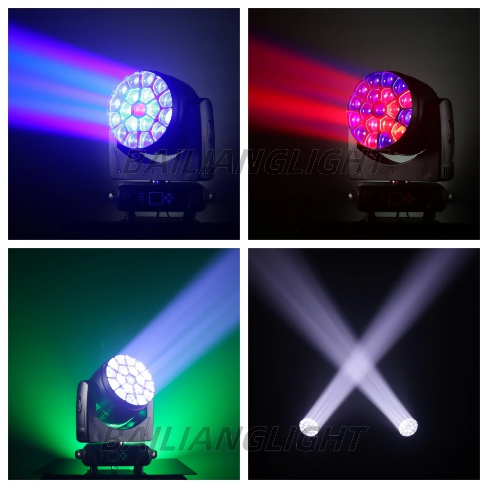 4PZ 19X40W LED Strahl Waschen Große Bienen Augen RGBW Zoom Moving Head Beleuchtung Mit LED Blende DJ Disco Bühne – Detail 13