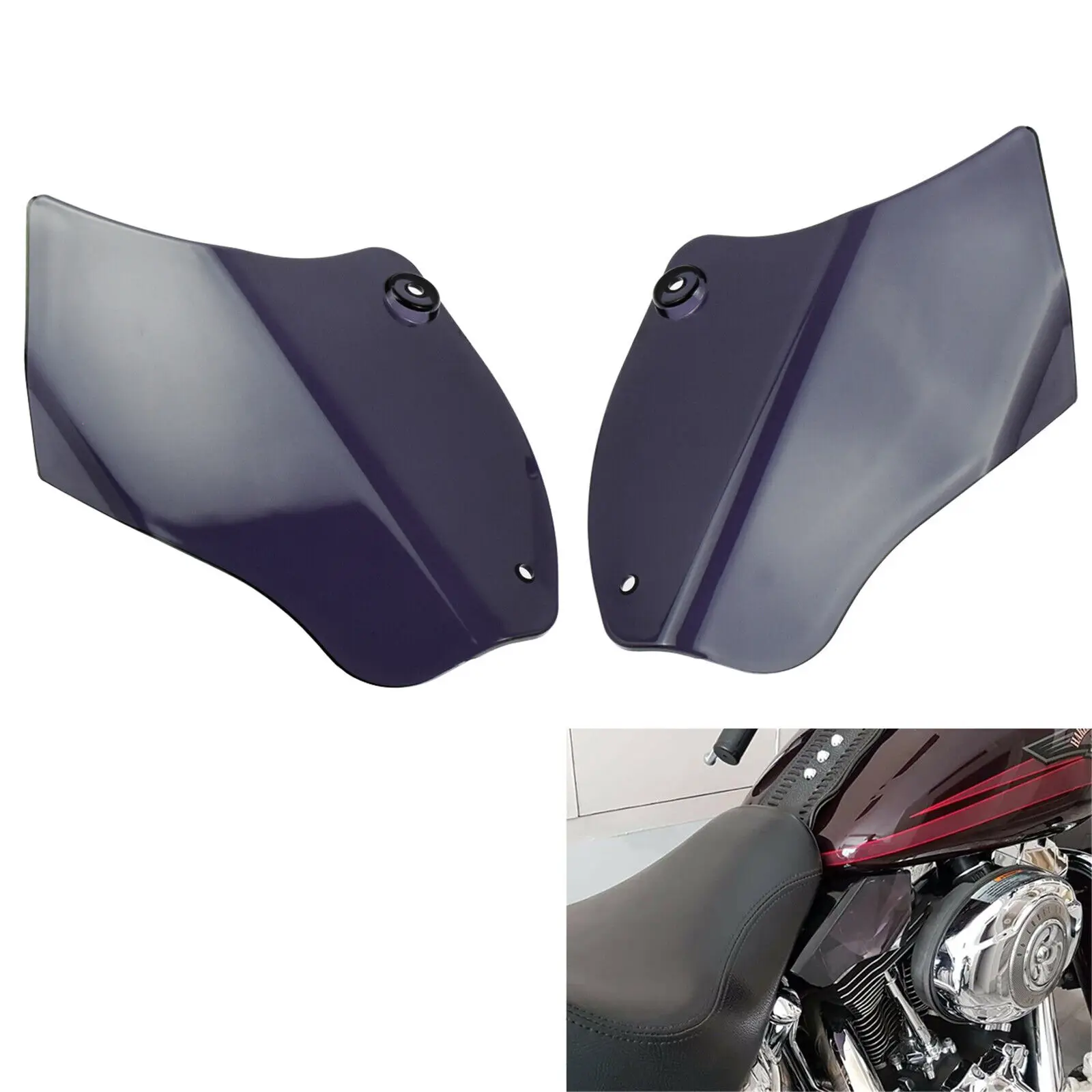 Deflector de aire para motocicleta, protectores reflectantes ABS para SILLÍN, Marco medio, para Harley Softail 2000-2017