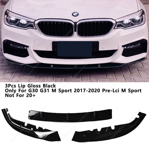 Передний бампер из АБС-пластика в стиле MP, спойлер, сплиттер, лезвие для Bmw G30 G31 530i 530d 530e 540i M550i M Sport 2017-2021 Pre-Lci
