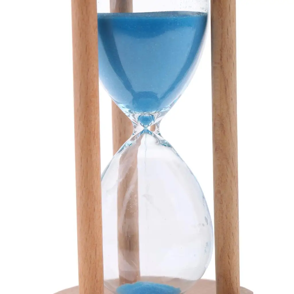 

Hourglass Wooden Frame 30 Minute Sand Timer Blue Sand Sandglass for Home Office Decoration Reading