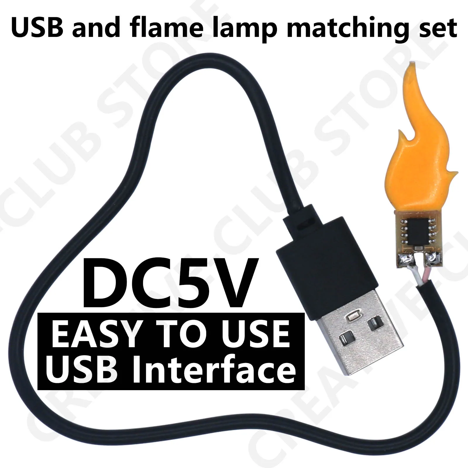 Lampu Lilin Flash LED dan Antarmuka USB DC 5V 2200K Edison Flame Filamen Berkedip LED Pcb Aksesori Bohlam Lampu Hias