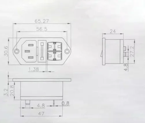 Connecteur d'Alimentation 250V 10A, Montage à Vis C13 C14, Panneau Mâle, Prise Ac Dc avec Fusible et Joli à Bascule