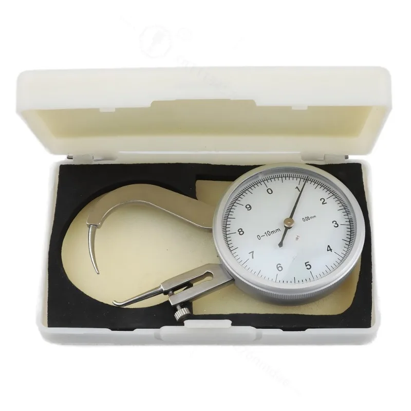 -10mm Pointed Jaw Dial Thickness Caliper Round Head Thickness Gauge Portable Measuring Tool for Workshop Inspection
