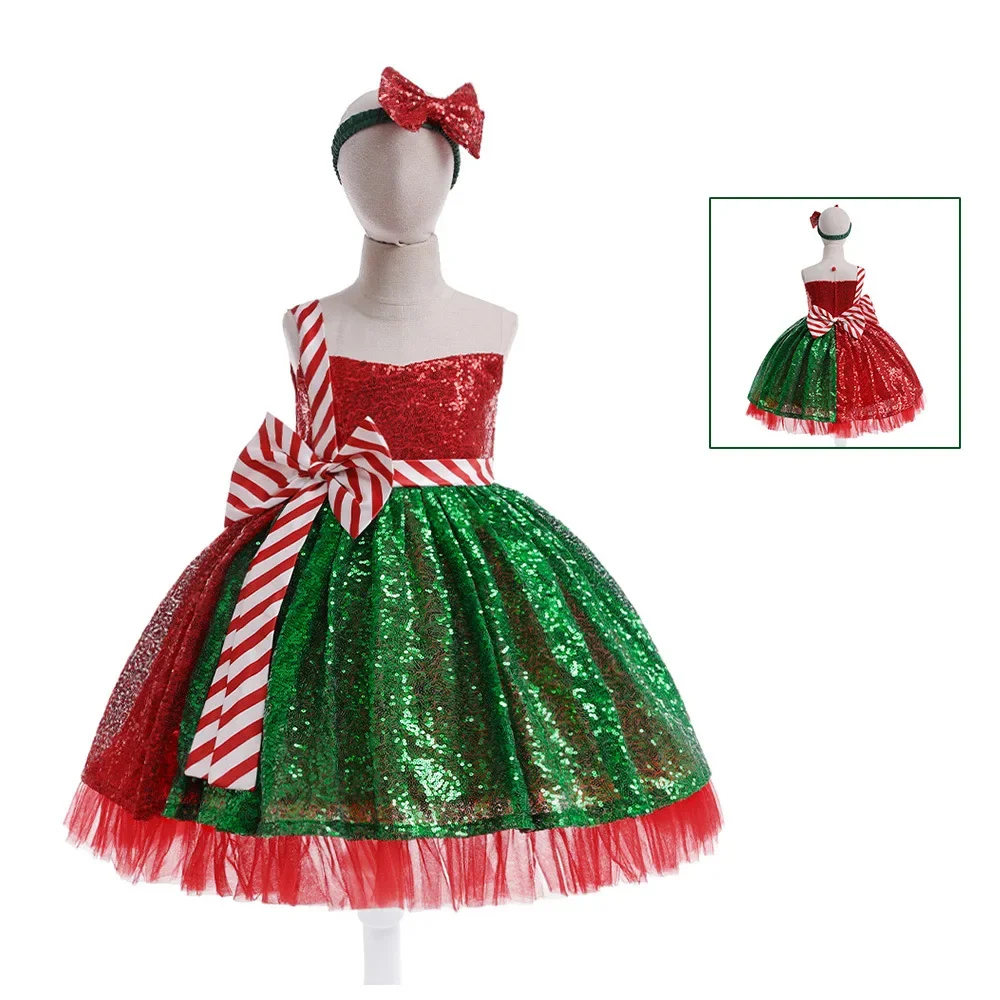 Young Girls Christmas Carnival Pageant Dress Party Dresses Elegant Fluffy Tulle Cosplay Costumes Party Princess Red Xmas Dress