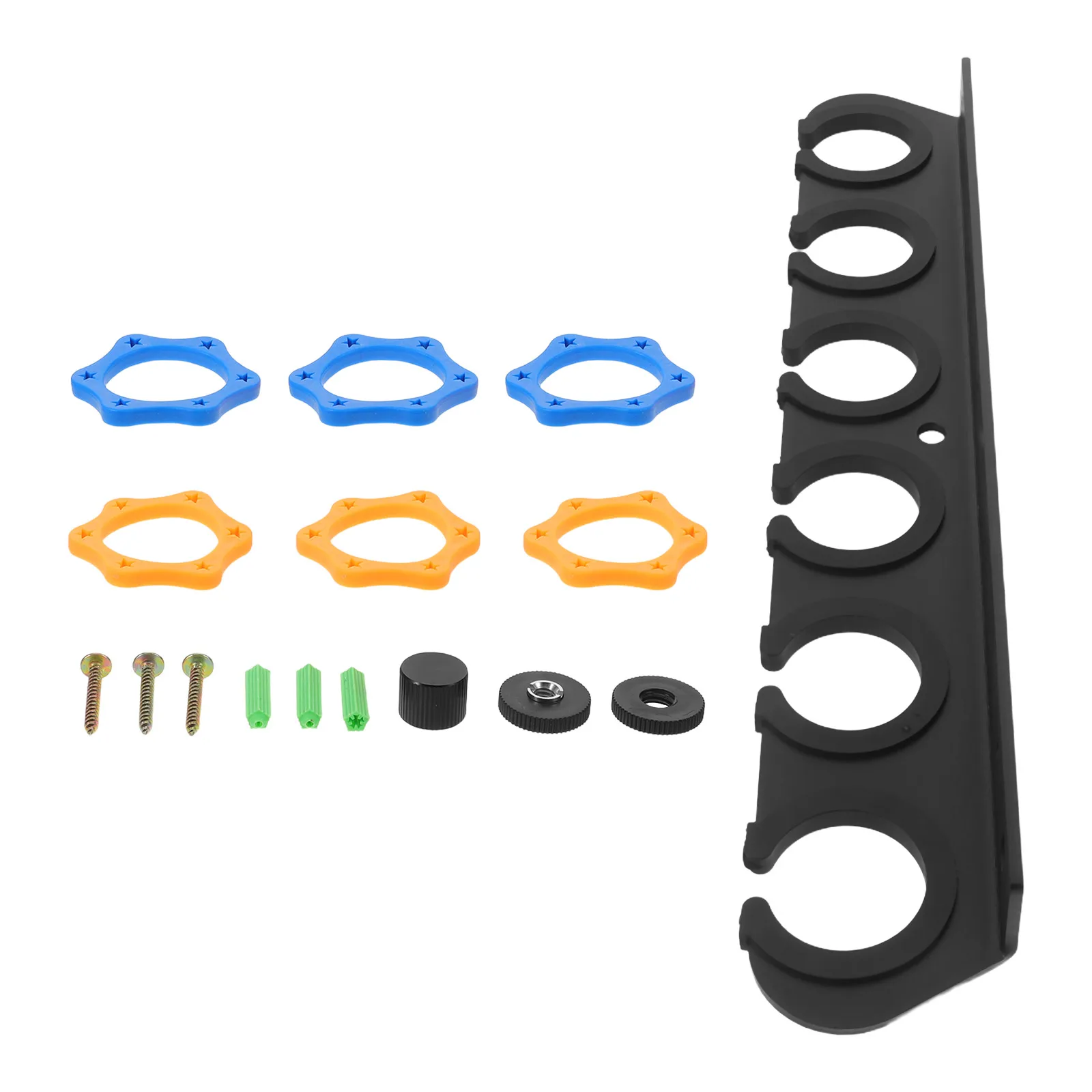 

6-Hole Microphone Wall Mount Bracket - Space Saving Studio Mic Holder for Wired Wireless Mics - Secure Multi Microphone Storage