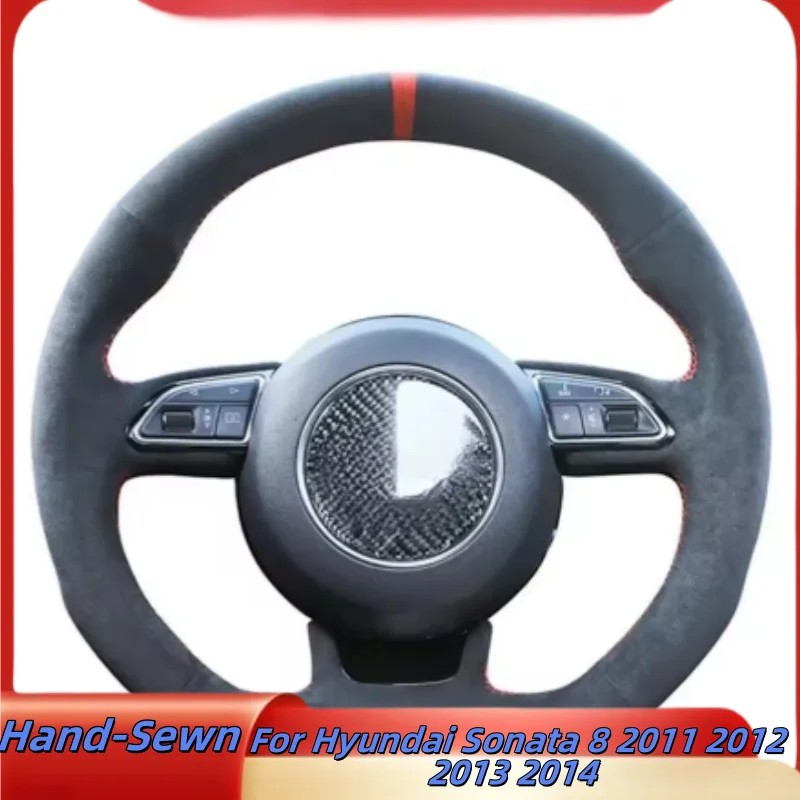 

Car Steering Wheel Cover Hand-Sewn Microfiber Leather For Hyundai Sonata 8 2011 2012 2013 2014 Car Interior Accessories