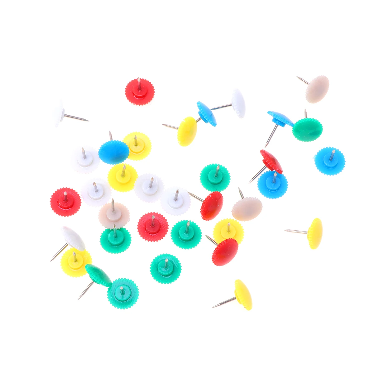 

50 Pcs Colorful Map Tacks Push Pins Plastic Thumb Tacks Gearwheel Design Multicolor Bulletin Board Map Marking Storage Can