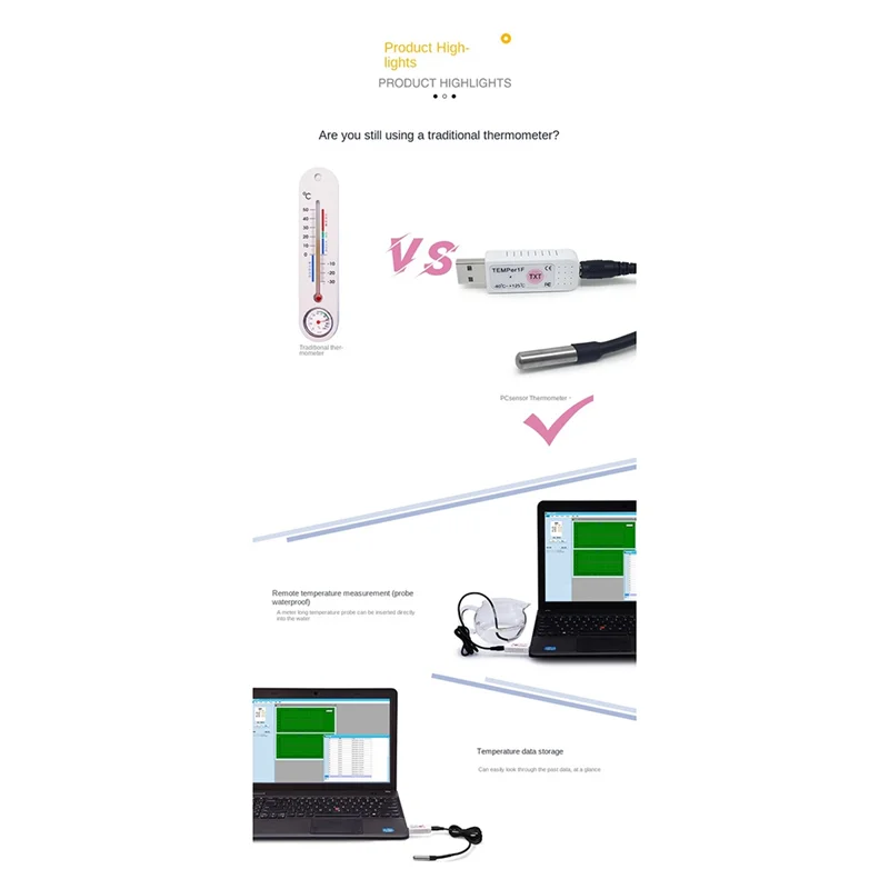 KEKA USB-термометр Компьютерный датчик температуры Датчик температуры Аквариумная промышленность Дистанционный монитор