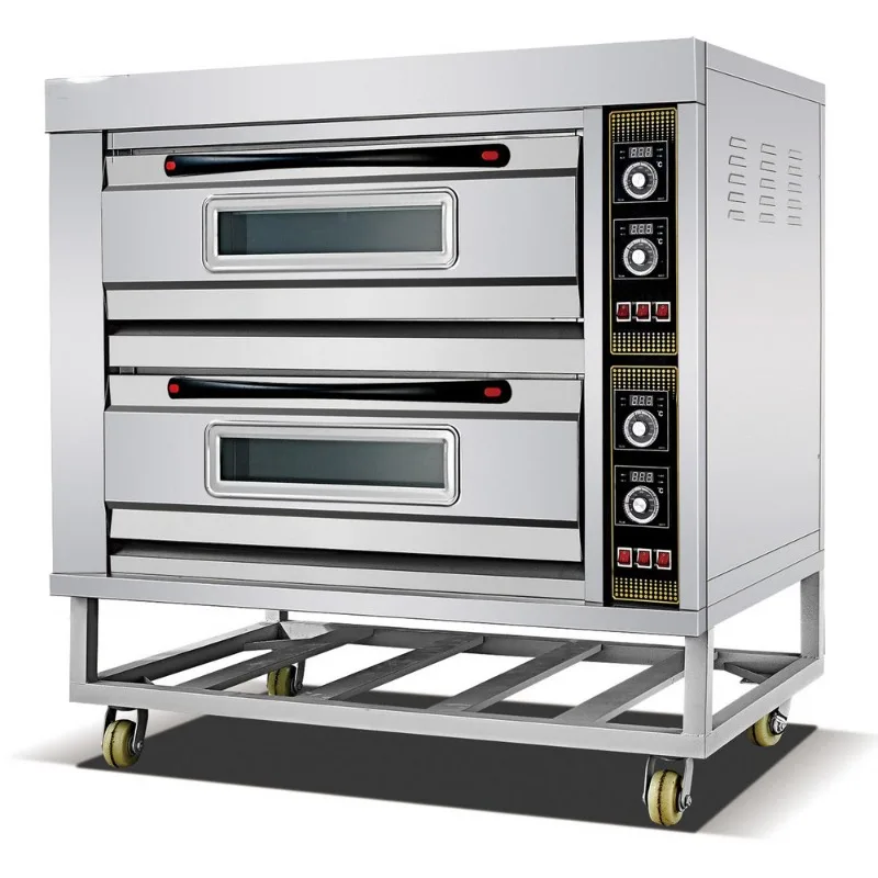 High-quality two-layer two-plate electric multi-function stone bread pizza oven, suitable for commercial ovens in bakeries