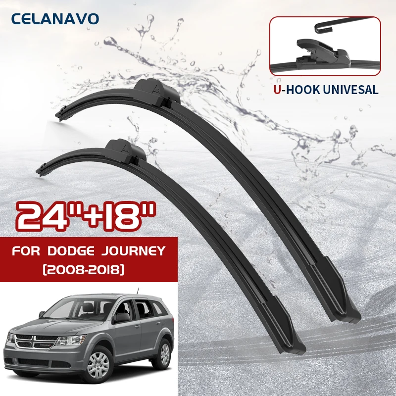 Car Wiper Blade For Dodge Journey 2008 2009 2010 2011 2012 2013 2014 2015 2016 2017 2018 Windshield Wipers Front U J  Hook