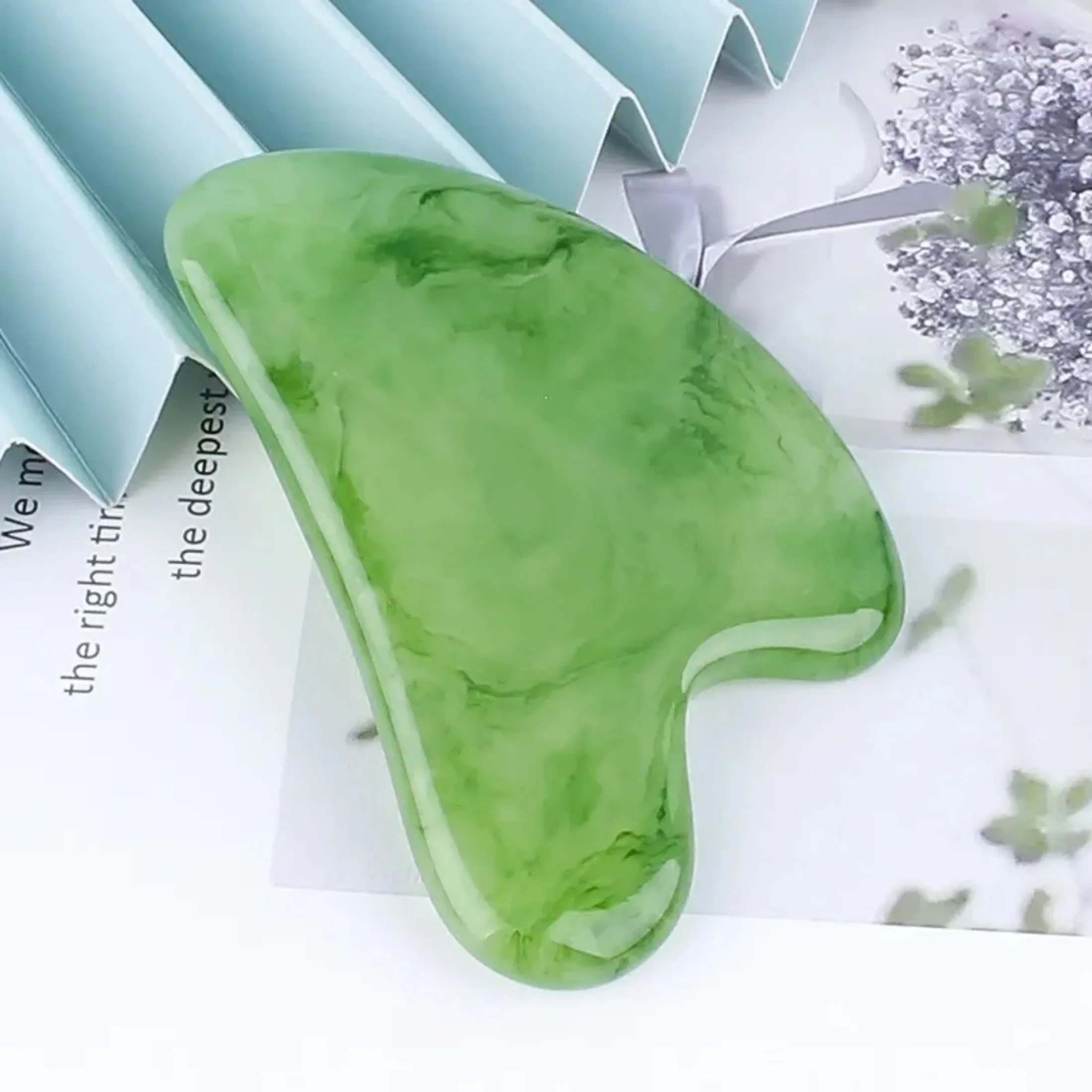 Natural Jade Stone Gua Sha Massage Board Rose Quartz Guasha Plate Jade Face Massager Scrapers Tools for Face Neck Back Body