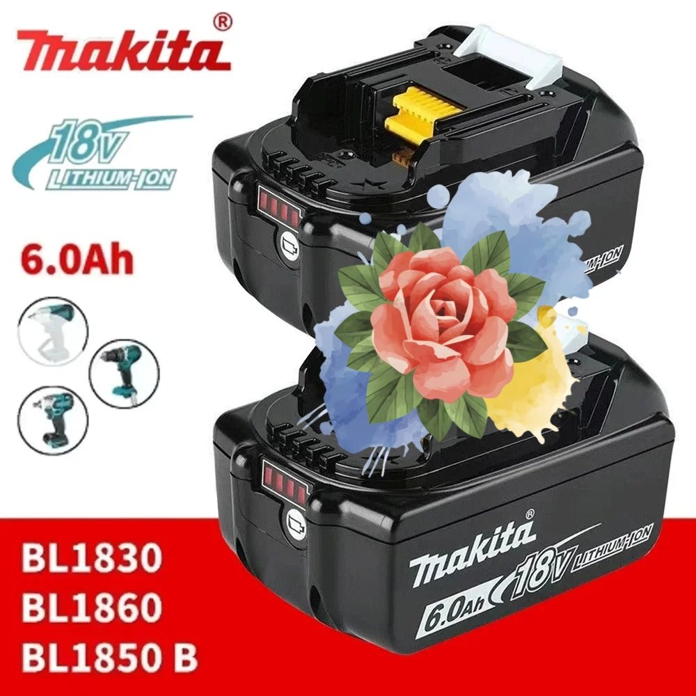 

Lithium Original Makita 18V 6Ah Li-ion Battery,For Makita 18V Power Tool DDF487 DTD173 DHP487 DGA404 DTW700 Replacement Battery
