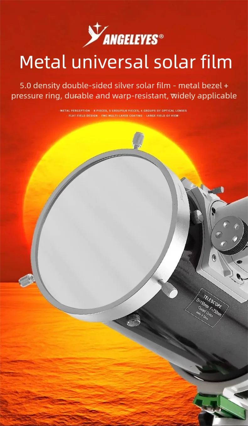 Angeleyes Sonnenfilter für Sonnenfinsternisse und Sonnenfleckenbeobachtung, kompatibel mit 80-250mm Teleskopen – Detail 1