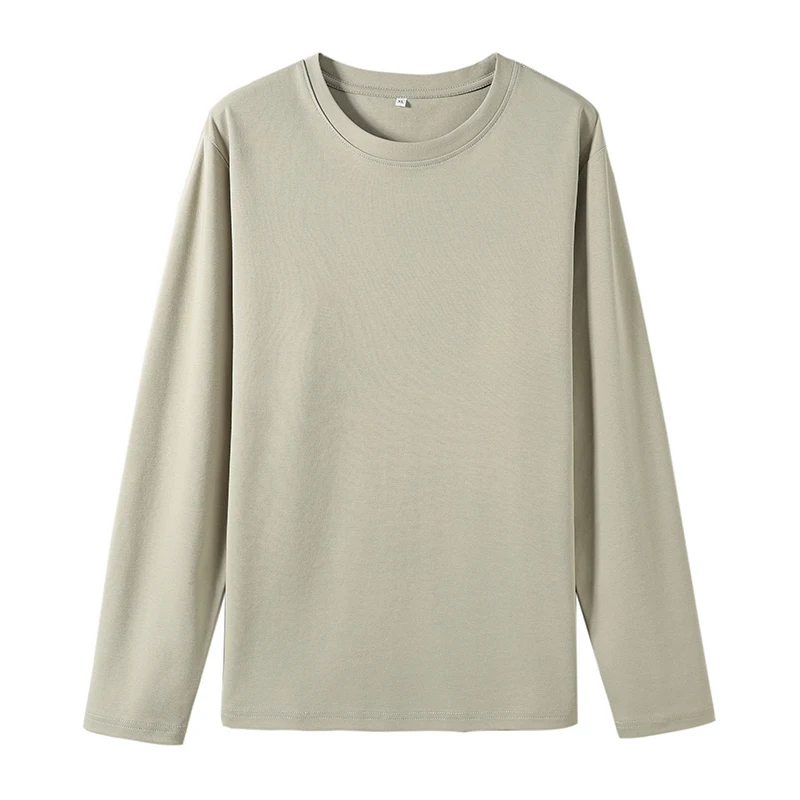 Spring and autumn 100% Merino wool cashmere 2024 spring new men's and women's T-shirt men's round neck long sleeve sweater top