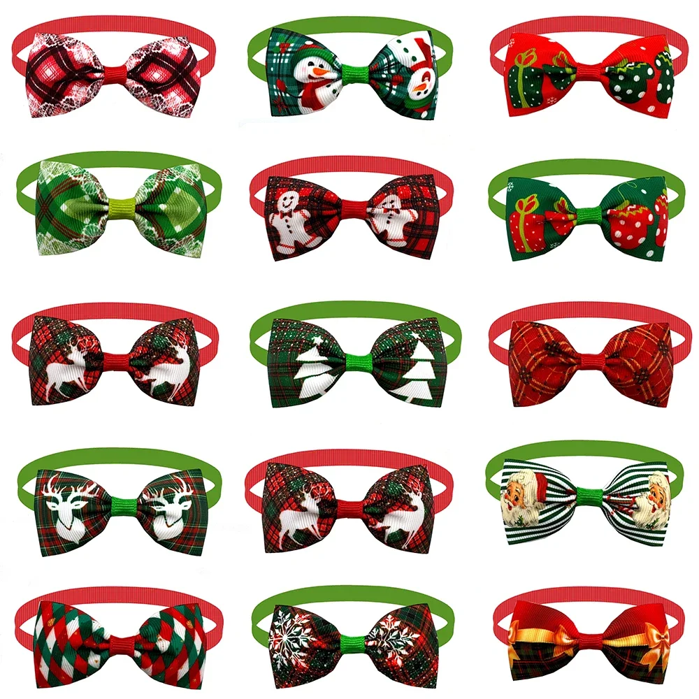 50/100pcs Handmade Bulk Pet Dog Bow Tie Christmas Dogs Pet Accessories Cute Puppy Dog Bowties Dog Grooming Product Pet Supplies