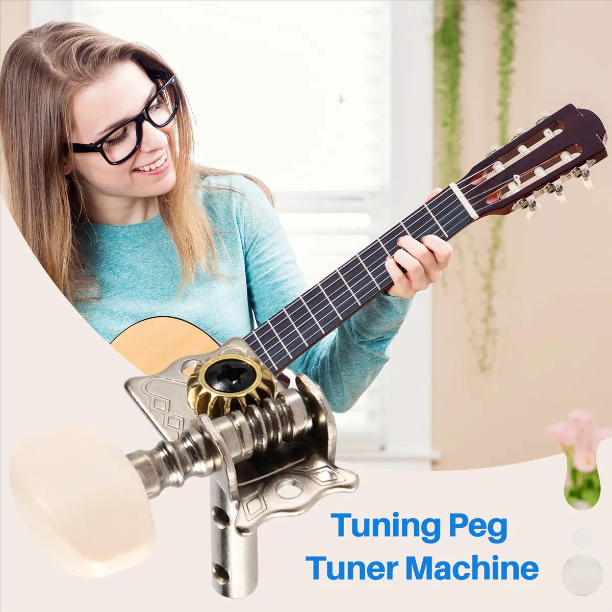 T34C 6pcs Acoustic Guitar String Tuning Peg Tuner