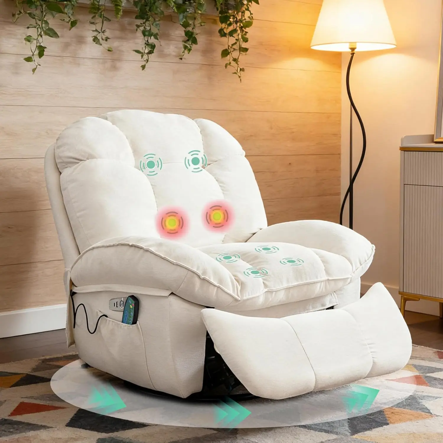 Electric Recliner Chairs for Adults, Swivel Rocker Recliner with Massage and Heat, Power Recliner Chair with, Customized