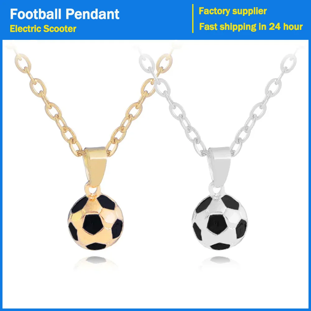 ファッションスポーティなネックレスサッカーペンダントチェーンサッカーネックレスゴールド/シルバーカラー男性/女性スポーツボールジュエリーギフト