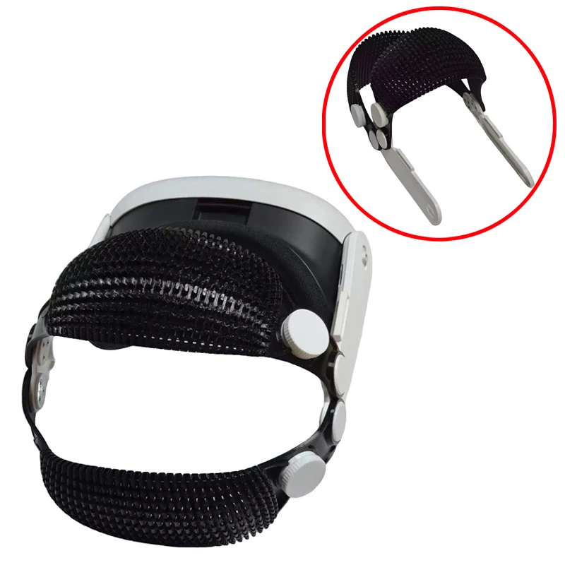 1PCS For Quest 3/3S VR Headset Dual Self-Locking Single/Dual Headstrap Knob Adjustable Ventilated Mesh Hollow Out Headband