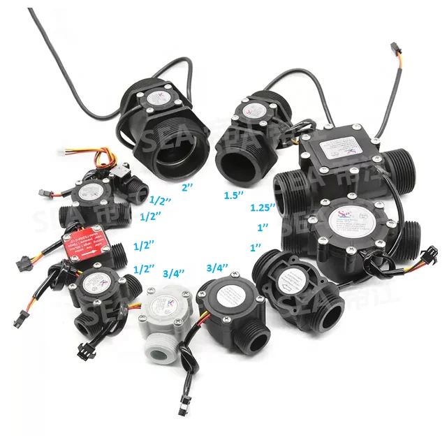 Dijiang Manufacturer Turbine Flowmeter With Pulse Output DN15-DN50 Plastic Nylon Hall Effect Switch Counter Water Flow Sensor