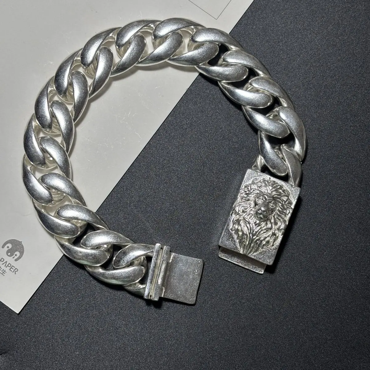 China Old Tibetan Silver Domineering Lion Bold String Bracelet Fashionable Personality Male and Female Couple Gift