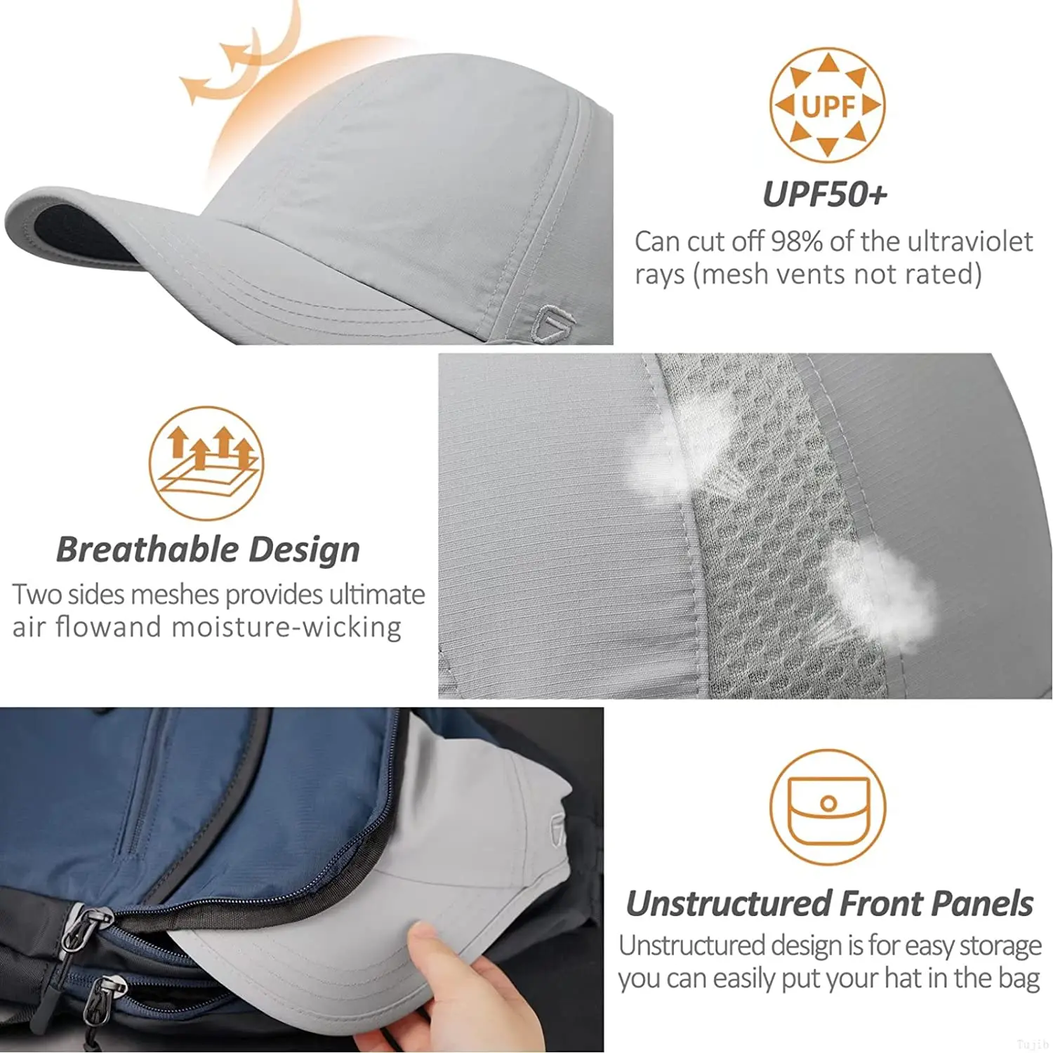 GADIEMKENSD Unstructured Hats UPF 50+ Lightweight Breathable Mesh Outdoor Golf Caps for Unisex M18