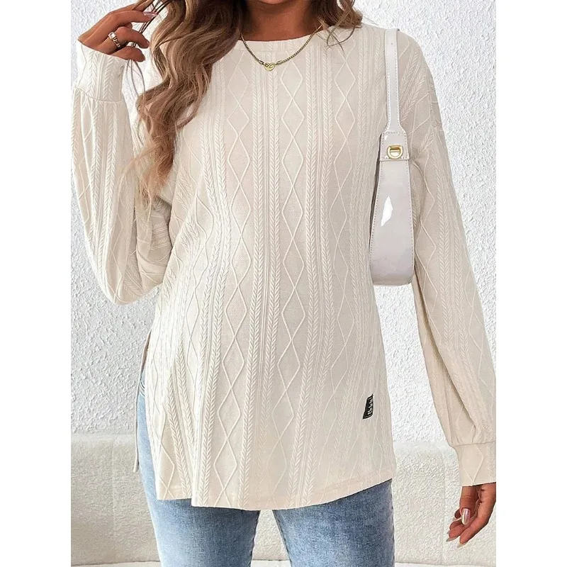 

Pregnant Women Clothing Tees Maternity Clothes Pregnant Women Wear Round Neck Long Sleeve Monochrome Daily Leisure T-shirt