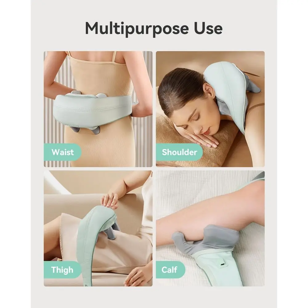 مدلك شياتسو للرقبة والكتف 4D معزز للحرارة لتخفيف الأنسجة العميقة، هدية مثالية للآباء