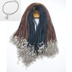 8PCS 1.5MM Black Brown Wax Thread Leather Rope Pendant Rope DIY Jewelry Making Necklace Pendant Rope