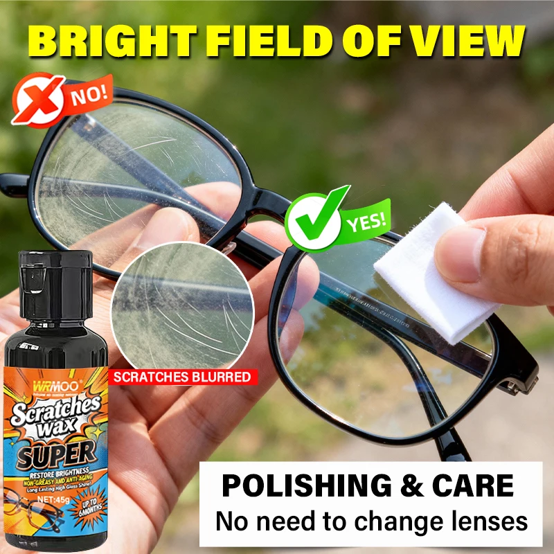 3 in 1 Lens Polish Cream Scratch Remover for Coating Glasses with Microfiber Cloth and Applicator Included