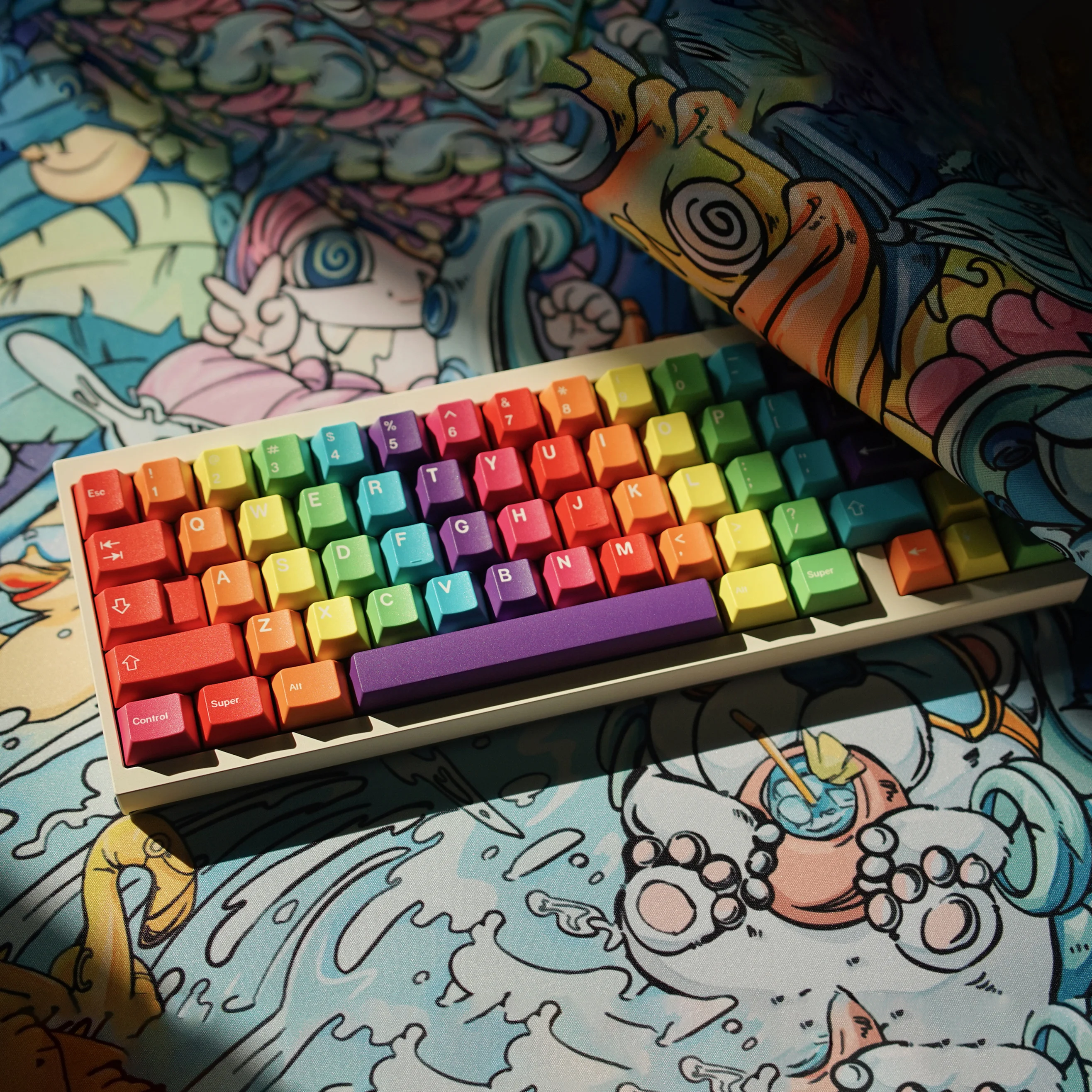 

GMK Rainbow Keycap Pbt Original Mechanical Keyboard Sublimation Customized Small Full Set