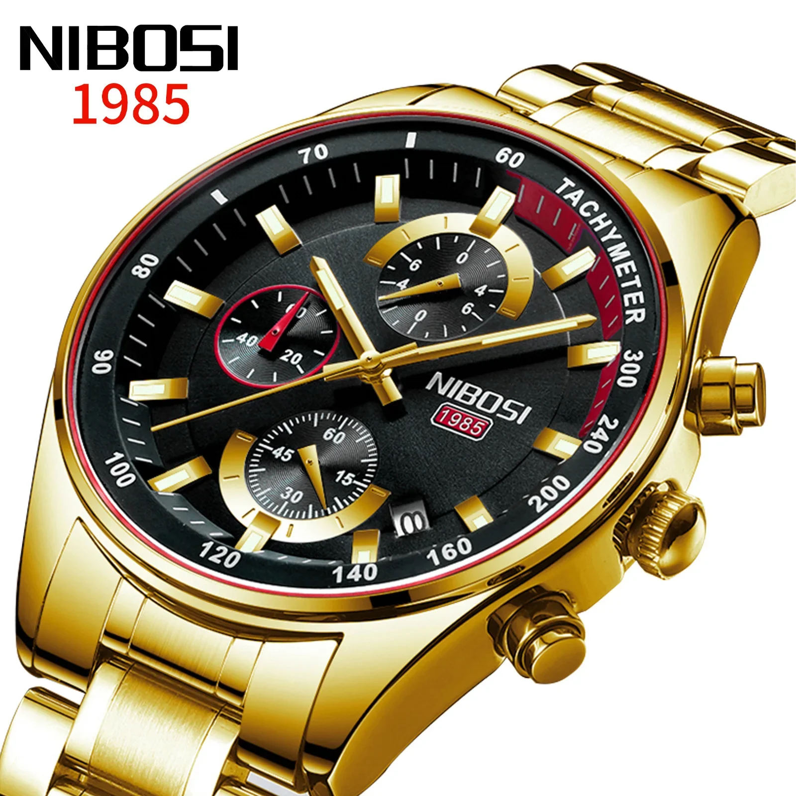 

NIBOSI Fashion Mens Watches Top Brand Luxury Wristwatch Quartz Clock Wristwatch Man Waterproof Chronograph Relogios Masculino