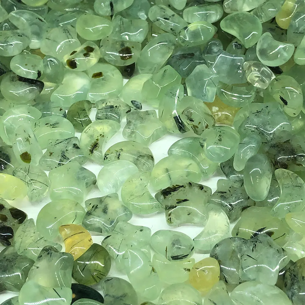 

Natural Stone Green Prehnite Crystal Moon Star Crystals Gemstones Healing Reiki DIY for Pendant Earring Bracelet Home Decoration