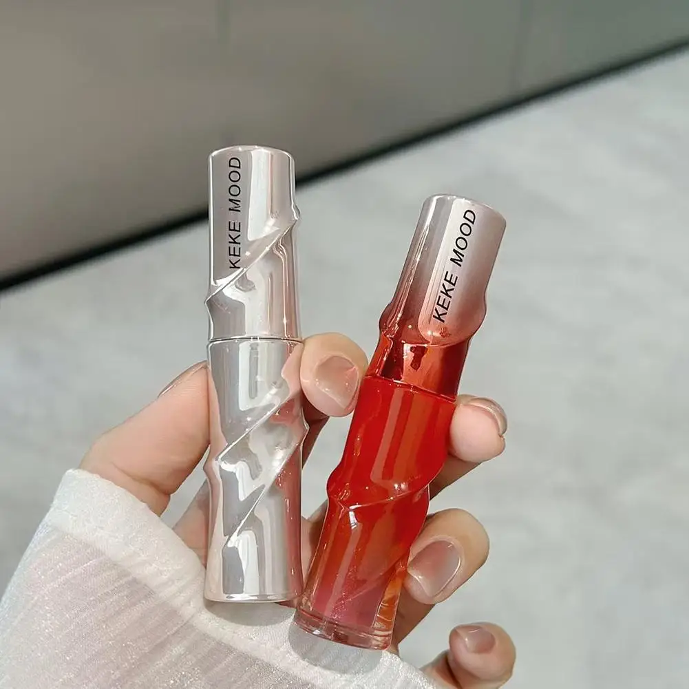 Crystal Nude Gray Nude glitter lip gloss Korean Lip Glaze Sheer Nude Glitter Lip Transparent Crystal Stain Shine Plumping Makeup