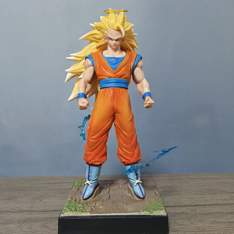 35cm Dragon Ball Z Action Figure Gk Super Saiyan Ssj3 Son Goku Tien Shinhan Pvc Replaceable Head Collection Model Toys For Gift