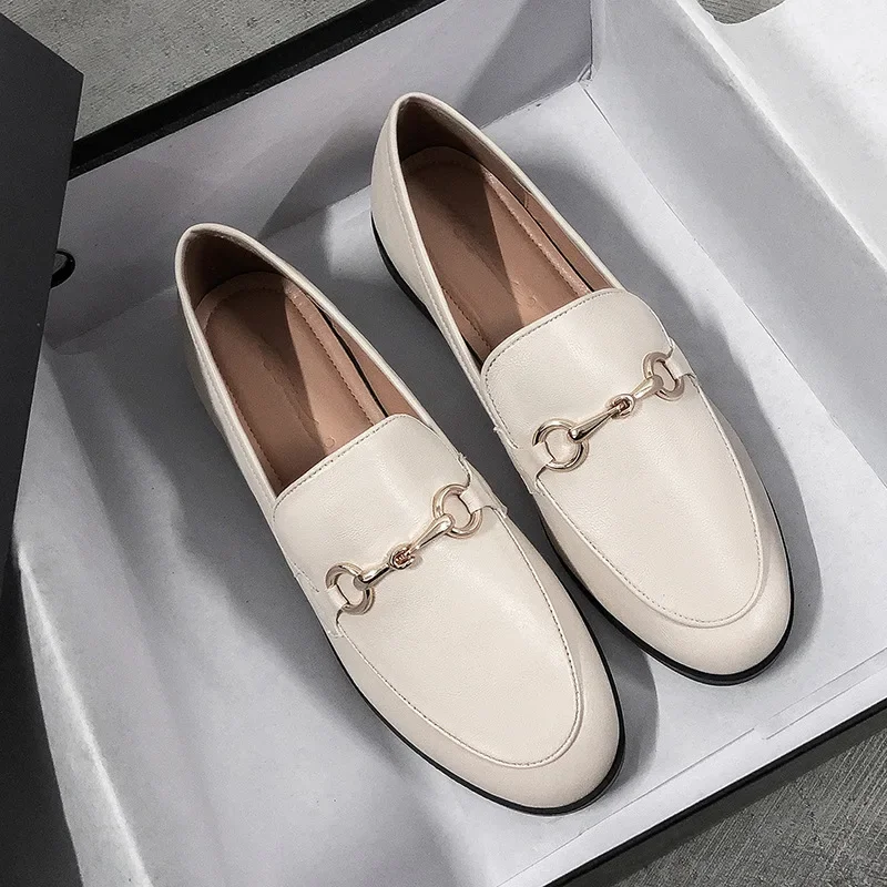 Buty damskie modne Retro brytyjska skóra mokasyny Oxford duże casualowa lekka płaski czarny mokasyny