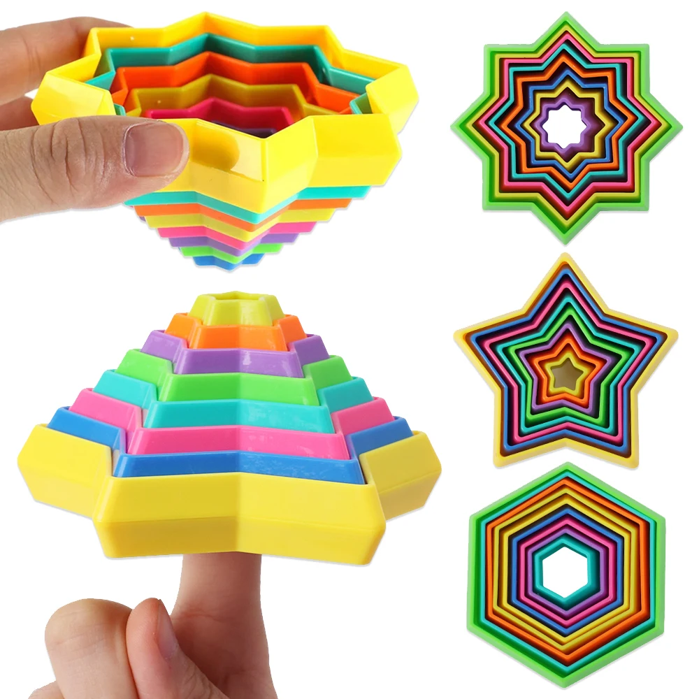 

3D Geometric Magic One-piece Finger Spire Toys for Kids Balance Training Props Spring Deformable Puzzle Fingertip Spiral Toys