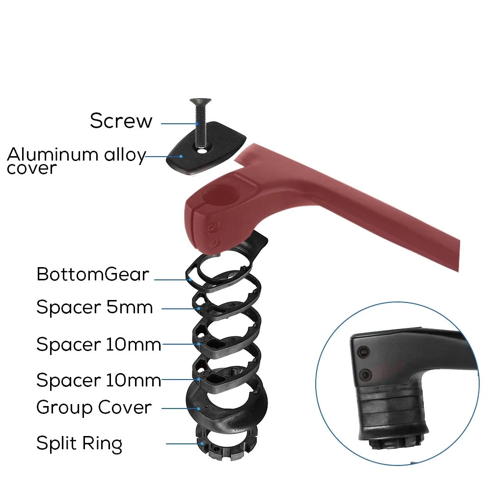 T - ONE Road Integrated Bicycle Handlebar Plastic Washer For 28.6mm Spacers, Bicycle accessories