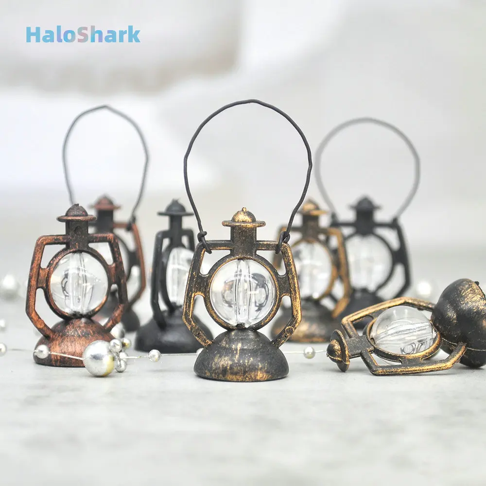 

12 Retro Baron Lantern Mini Oil Lamp Decoration Doll House Pendant DIY Curtain Home Decoration Children Christmas Gifts