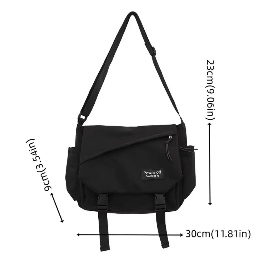 Bolsa de ombro simples durável feminina, bolsa crossbody de grande capacidade, armazenamento de hip-hop, bolsa de nylon masculina, roupa de rua