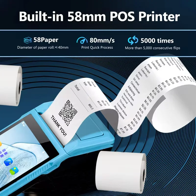 Android 8.1 PDA e-Boleta SII Loyverse POS System 58mm Thermal Printer Bluetooth WiFi Handheld POS Printer 5.5 Inch Touch Screen