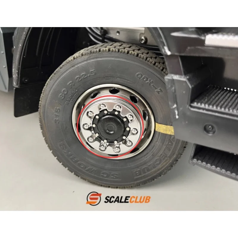 1pair Metal Front Wheel Hub Rim Retainer 1/14 For Tamiya Lesu For Scania for Man Actros Volvo Car Parts Rc Truck Trailer Tipper