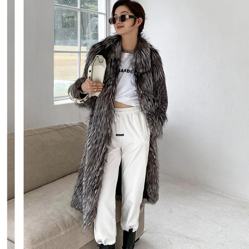 Luxury Fluffy Soft Fur Coats  Women Winter Warm Thick Faux Fur Coat Trench Coat Long Sleeve Streetwear Jacket Teddy