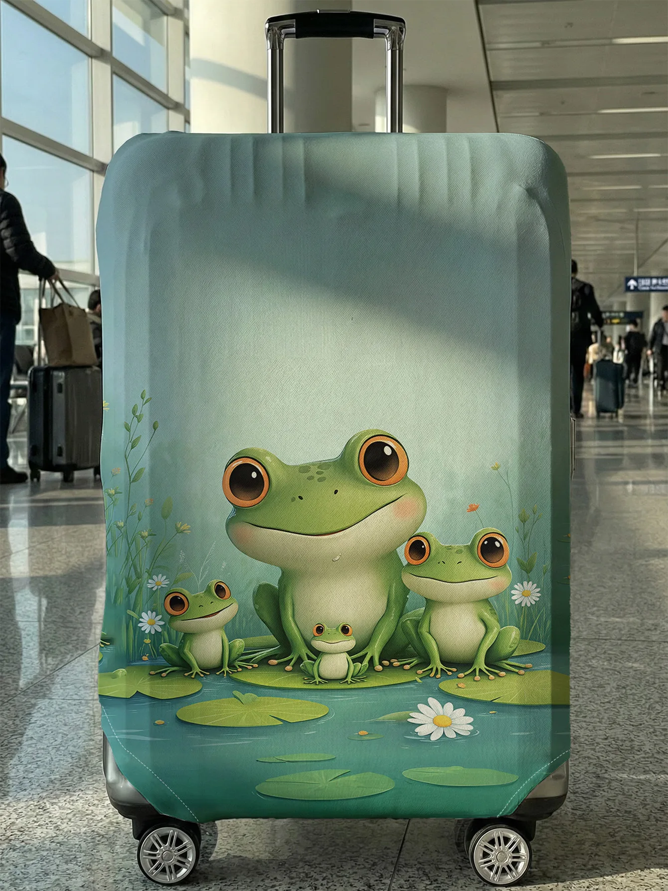 

Чехол для багажа с принтом "Лягушачья лужа", подходит для чемоданов 18-32 дюймов, чехол на ручку чемодана, дорожные аксессуары
