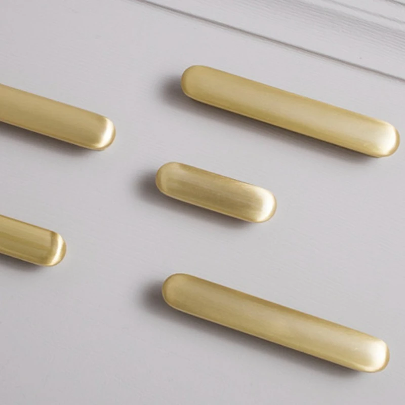 Modern Gold Solid Brass Door Knobs Wardrobe Cupboard Pulls Drawer Knobs Kitchen Cabinet Handles Simple Furniture Handle Hardware