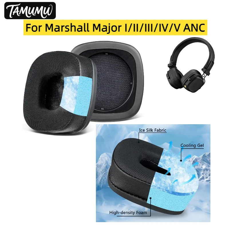 

Replacement Cooling Gel Ear Pads For Marshall Major I/II/III/IV/V ANC Gaming Headphones