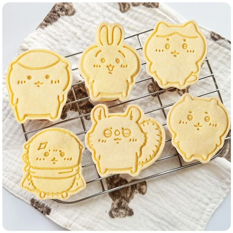 Anime Cartoon Kawaii Chiikawa Hachiware Usagi Pattern Mold Baking Tools Press DIY Creativity Coffee Grounds Stone Sculpture Gift