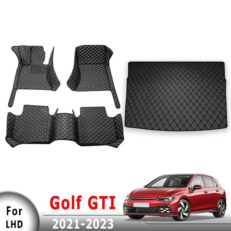 

Автомобильные коврики, ковры в багажник для Volkswagen vw Golf GTI 2021 2022 2023, чехлы, автомобильные аксессуары для интерьера, водонепроницаемые подушечки для ног