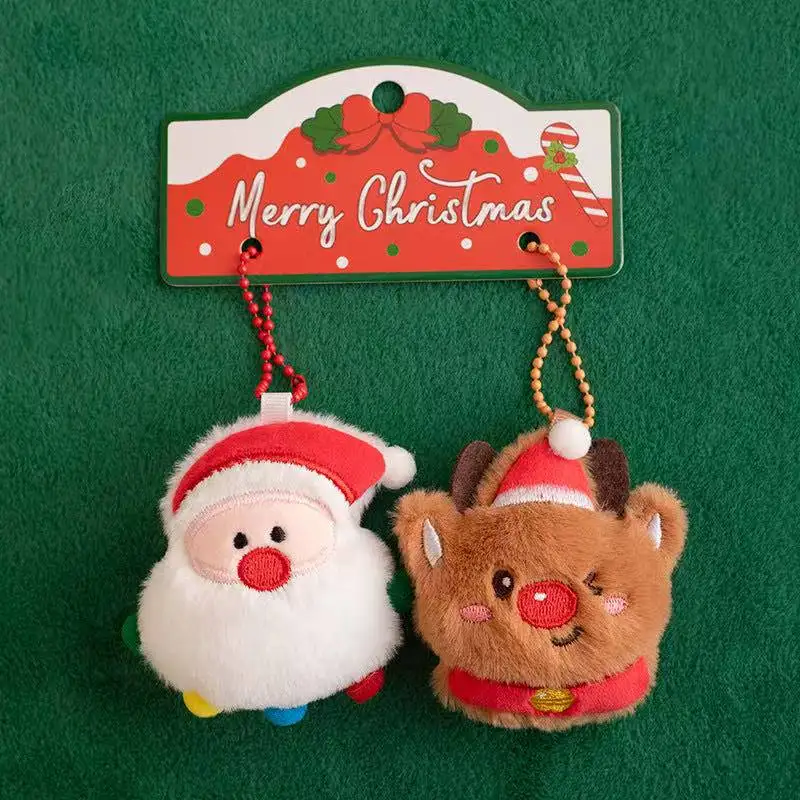 Ultimo fiammifero di Natale Pupazzo di neve Biscotto Portachiavi Kawaii Peluche ripiene Bambola Cartoon Anime Simpatico regalo di festa per gli amici